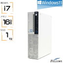 【P5倍対象品+エントリーでP7倍】 大容量1TB SSD デスクトップパソコン 中古 良品 Win11 Pro i7 第8世代 6コアCPU 新品16GBメモリ NEC MKH32/A-4 DVD 省スペース 中古パソコン