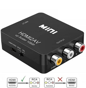 HDMI to AV ϊR|Wbg HDMI to AV ϊRo[^[ HDMIAiOɕϊA_v^[ 1080P o͉ USBd Xbox PS4 PS3 J[irȂǑΉ