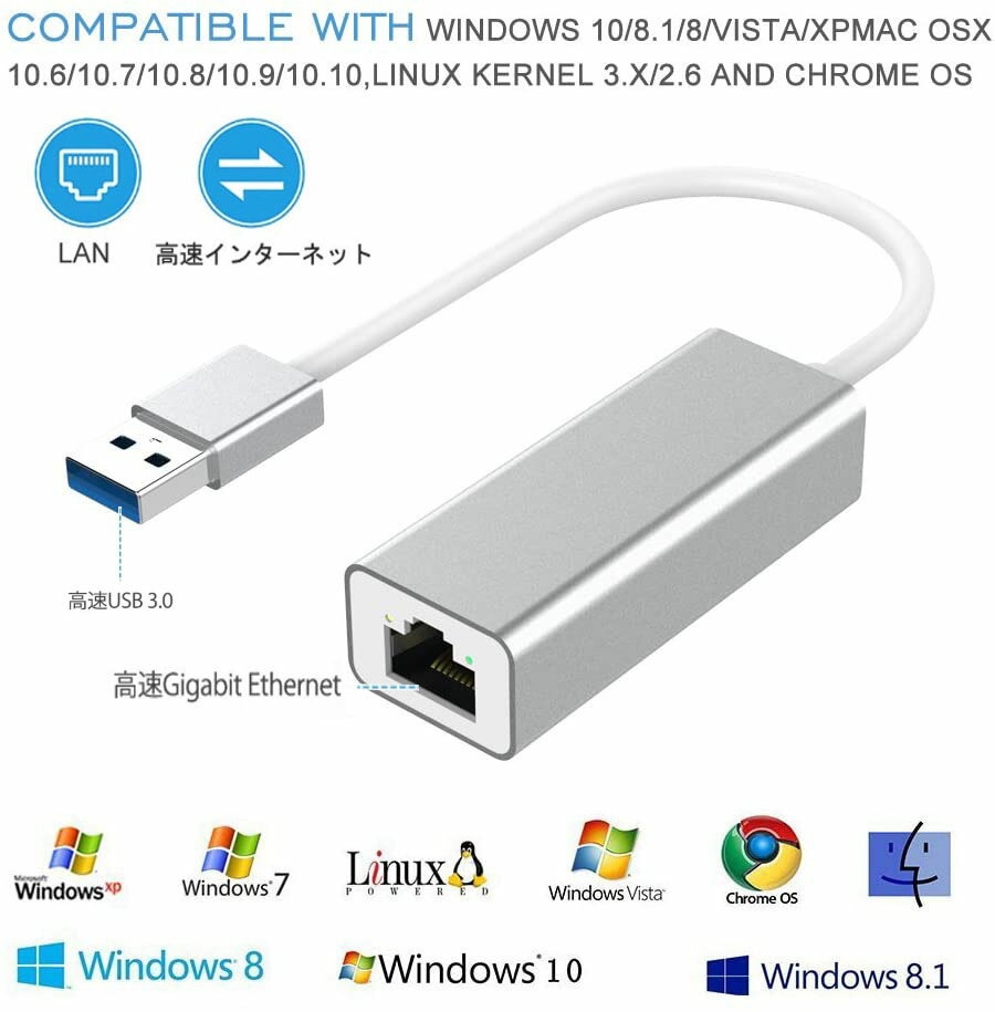 コスパの良い業務用おすすめPCで使用｜コスパが良く業務で使える有線LANアダプタ（USB接続タイプ）