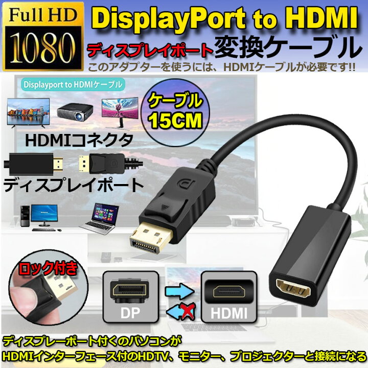 百貨店 Displayport to HDMI 変換 フルHD アダプタ コネクタ s