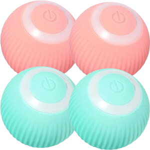 ★ポイント5倍 マラソンセール★猫おもちゃ 猫じゃらし 電動ボール 電動 ボウル 4個セット 自動走行ボール 光るボール 360度自動回転 LEDライト付き 発光回転ボール USB充電式 お留守番 ストレ