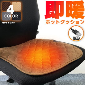 ホットクッション 電気座布団 USB 4カラー セットあります ホットマット 電気マット 電熱クッション ホットシート 勉強 防寒 オフィス 椅子 滑り止め 暖かい 冷え対策 簡単操作 コンパクト クッション ホット グッズ 寒さ対策 椅子用 ホット カーシート