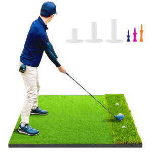 ゴルフマット ゴルフ練習マット ゴルフ 練習用 大型 スイング 厚み 厚み2.3cm 素振り ゴルフ用品 室内 自宅 屋外対応 人工芝 2種 フェアウェイ ラフ 打ち分け 150×120cm スイング練習 アプローチ
