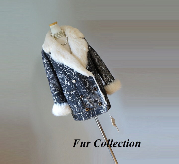 楽天市場】SALE!豪華なラムファー付きレディースコート異素材MIXデニム 