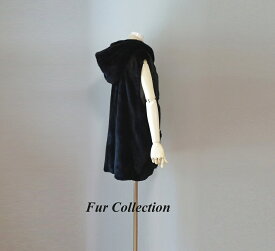 ミンクファーベストフード付きベスト黒リアルファージレ冬ジレ新品1点物処分☆ミンクコートレディース　毛皮コート黒　ブラックミンクベスト　フード付きコート　レオパードコート　チンチラベスト　シャネル　エルメス　毛皮ベストお好きな方に