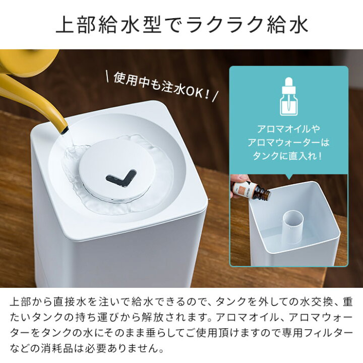 楽天市場 特典付き グリーンティーラボ アロマs アロマディフューザー Kna106 超音波式 Led 小型 ディフューザーアロマ 1l アロマオイル対応 アロマウォーター対応 上部給水 ミスト 加湿 スクエア ホワイト 香り Green Tea Lab グリーンティラボ キシマ Kishima