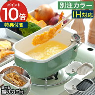 【楽天1位】 【正規品】 富士ホーロー角型天ぷら鍋 [ 店舗限定色ヴィンテージグリーン ] 揚げ物 鍋 天ぷ…