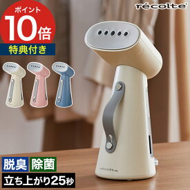 【特典付き】 ハンディアイロン スチーマー ハンガーにかけたまま レコルト recolte スチームアイロン RSI-1 クリームホワイト ピンク ブルー 除菌 脱臭 シワ伸ばし ニオイ取り ブラシ付き 収納ポーチ