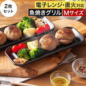 【楽天1位】 【2枚セット】 グリルプレート M 日本製 陶器 ブラウン ブラック 耐熱皿 耐熱陶器 直火 オーブン 電子レンジ 魚焼きグリル オーブン料理 ロースター グリルパン TOOLS イブキクラフト マイスターハンド