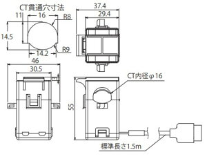 �I������ ZN-CTS11-100A �����^CT �R�l�N�^/���K�[���ڑ��p CT���̂�