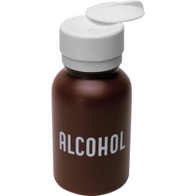 DESCO 35601 ディスペンサー LASTING-TOUCH 茶 丸型 高密度ポリエチレン 240cc ALCOHOL印字有
