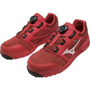 ミズノ F1GA220262-270 安全靴 オールマイティ ダイヤル ローカット LSII52L BOA レッドXホワイト 270 作業靴