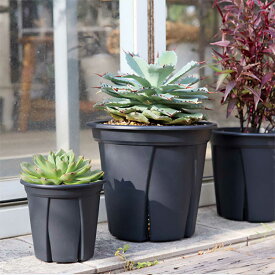 根っこつよし 4号〜9号 ブラック アップルウェアー スリットデザイン鉢 ガーデニング用品