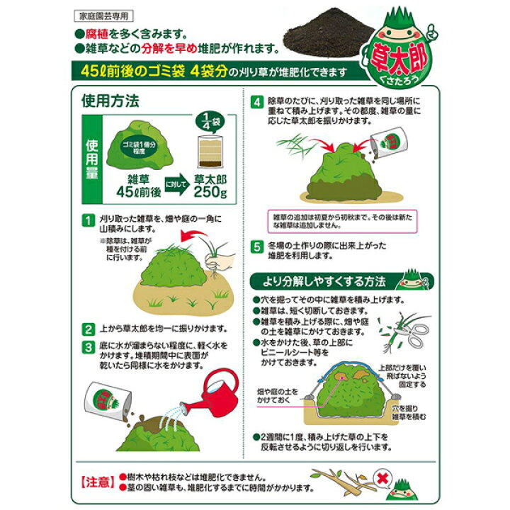 楽天市場 まくだけで刈り草スッキリ有機堆肥に草太郎 1kg 花ごころ 除草剤をまきたくないあなたへ イーハナス楽天市場店