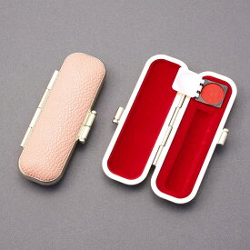 印鑑ケース・はんこケース/印鑑ケース 朱肉 付/印鑑ケース かわいい/印鑑 収納用/高級ブランドA金枠ケース・オレンジ(L-2)/丸寸胴10.5〜12mm用☆印鑑ケース 本日出荷 売れ筋商品☆