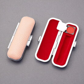 印鑑ケース・はんこケース/印鑑ケース 朱肉 付/印鑑ケース かわいい/印鑑 収納用/高級ブランドAシルバー枠ケース・オレンジ(L-2)/丸寸胴10.5〜12mm用☆印鑑ケース 本日出荷 売れ筋商品☆