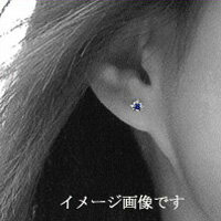 18金ホワイトゴールドサファイア(9月の誕生石)ピアス
