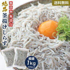 無添加 無漂白 釜揚げしらす 1kg 食べ放題 送料無料 大容量 小分けタイプ 買いまわり 買い回り ポイント消化 ごはん sw プレゼント 実用的 父の日 御中元 お中元 中元