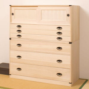 【クーポン配布中】 桐タンス引戸3段+桐チェスト3段 高さ114cm 【送料無料】 桐衣装ケース 桐たんす 桐タンス 桐チェスト 桐箪笥 桐衣装箱 着物収納 完成品 国産品 送料無料 【fsp2124】 楽天