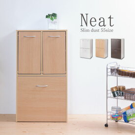 【クーポン配布中】 キッチンシリーズ Neat 3分別 ダストボックス ナチュラル ごみ箱 分別式 スリム 薄型 ゴミ箱 ゴミ入れ ペール付き モダン シンプル FY-0030 スッキリ片付け