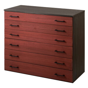 桐箪笥 朱雀 6段 幅98 朱 民芸 李朝家具 和ダンス 和タンス 和箪笥 着物用 日本製 identity アイデンティシリーズ