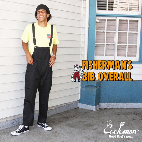 COOKMAN クックマン フィッシャーマンオーバーオール Fisherman's Bib Overall 【 Black 】  (クックマン)(シェフパンツ)(オーバーオール) | EXTRAISSUE ／ エクストライシュー