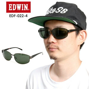 EDWIN エドウィン 偏光メタルサングラス EDF-022-4 【GUN/BLACK】 GREEN POLA 偏光 スポーツ タウンユース 【JSBCスノータウン】
