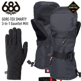 【30日まで使える最大2500円引きクーポン】23-24 686 シックスエイトシックス GORE-TEX SMARTY 3-In-1 Gauntlet Mitt ゴアテックス ミトン グローブ スノーボード スキー 【JSBCスノータウン】