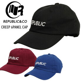 【30日まで使える最大2500円引きクーポン】REPUBLIC リパブリック CREEP 6PANEL CAP クリープ シックスパネル キャップ 帽子 【JSBCスノータウン】