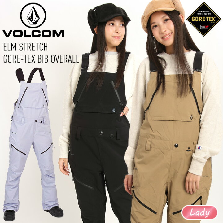 Womens Elm Stretch Gore Bib Overalls - Black | Volcom Japan 