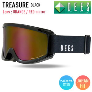 スノーボード ゴーグル DEES ディーズ TREASURE トレジャー DNG-2450-3 BLACK レンズ:ORANGE / RED mirror スキー スノボー