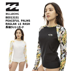 2024Ntăf BILLABONG r{ fB[X [SURF CAPSULE] [Shino's Favorite Items] PEACEFUL PALMS RAGLAN LS RASH bVK[h BE013151 AEghA