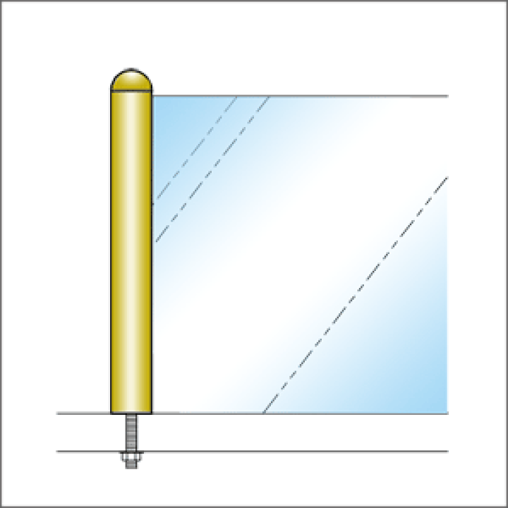 【楽天市場】ガラススクリーンポール（ブースバー） Pタイプ 一方 32mm x L350mm 半球頭 ボルト固定 ゴールド: オンラインショップ  e-金物