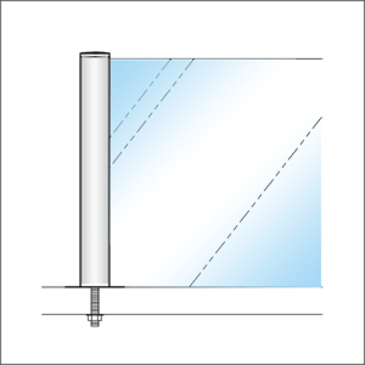 【楽天市場】ガラススクリーンポール（ブースバー） Kタイプ 角二方 38mm x L700mm 平頭 ボルト固定 クローム: オンラインショップ  e-金物