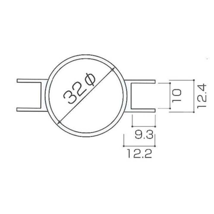 ガラススクリーンポール（ブースバー） Sタイプ 平二方 32mm x L300mm 