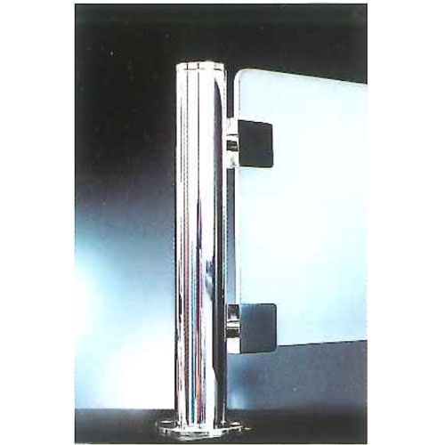 正規品 間仕切などのガラススクリーン用ポール ガラススクリーンポール ホルダータイプ 人気の製品 Sタイプ 角二方 32mm クローム x インロー固定 L400mm 半球頭