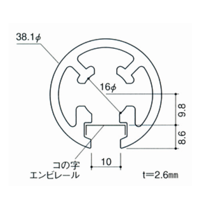 オンラインショップ e-金物ガラススクリーンポール ブースバー x インロー固定 キリコミ平頭 平二方 Pタイプ 45mm L300mm クローム