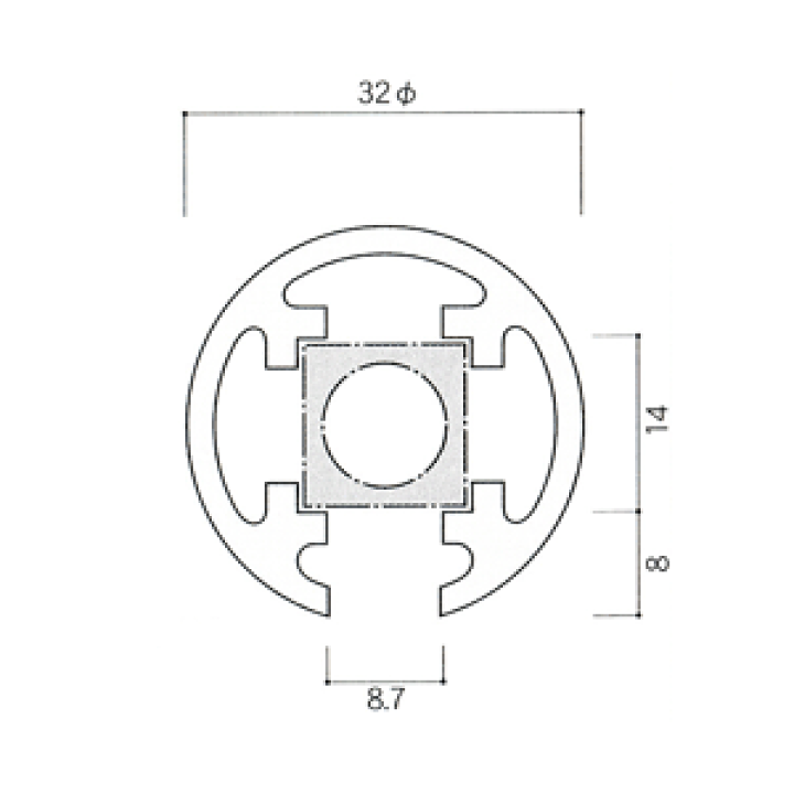 楽天市場】ガラススクリーンポール（ブースバー） Sタイプ 一方 32mm x