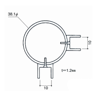 ガラススクリーンポール(チャンネルポール) Kタイプ 角二方 38mm x L250mm 半球キャップ 丸座固定 ゴールド|オンラインショップ e-金物 ガラススクリーンポール(チャンネルポール) Kタイプ 角二方 38mm x L250mm 半球キャップ 丸座固定 ゴールド|オンラインショップ e-金物