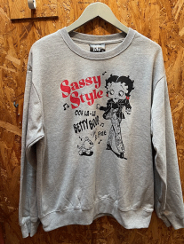 ＊NEW UP＊＜　男女兼用　＞　　BettyBoopレーナー　ベティーちゃんトレーナー　ベティーブープ Betty Boop　ベティーちゃん　プルオーバーパーカー　ベティーちゃんトスウェット　スウェット