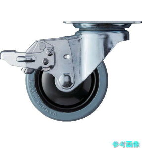 ハンマー 417BBS-FR65 静音旋回式ゴム車輪(ナイロンホイール・ベアリング)65mm ストッパー付 【1個】