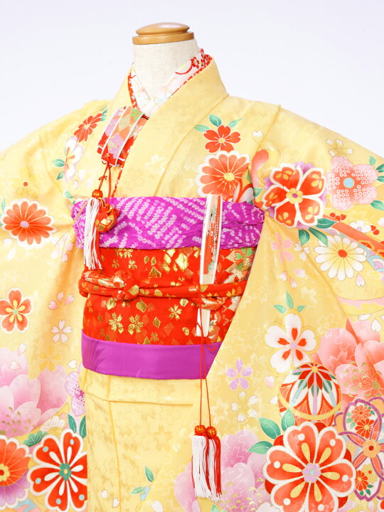 楽天市場】【レンタル】ブランド 花うさぎ 黄色-桜 七五三 7歳女の子 