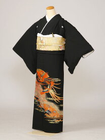 【レンタル】 留袖レンタルフルセット Lサイズ 大きいサイズ 145cm〜155cm 13号〜17号 黒留袖 レンタル 結婚式 母親 和服 列席 親族 留袖 送料無料 新品足袋プレゼント 小物一式つき 結婚式 正装 和服 8K157