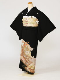 【レンタル】 留袖レンタル フルセット 送料無料 Mサイズ 黒留袖 結婚式 母親 和服 留袖 133cm〜143cm 〜9号 新品 足袋プレゼント 五つ紋 五三桐 | 着物レンタル セット バッグ 和装 小物 レンタル着物 一式 おすすめ 留袖用 留め袖レンタル レンタル留袖 5K100