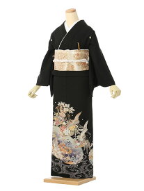 【レンタル】留袖 レンタル フルセット Mサイズ 150cm 13号まで 黒留袖 レンタル 50代 60代 末広付 結婚式 母親 和服 列席 親族 着物 送料無料 新品足袋プレゼント 小物一式付 草履バッグセット付 五つ紋 五三桐 結婚式 正装 和服 お値打ち 仲人 4K385