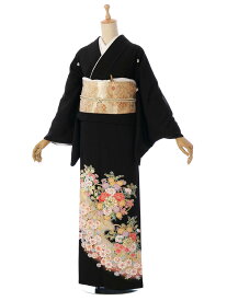 【レンタル】 留袖レンタルフルセット 正絹 Mサイズ 黒留袖 レンタル 結婚式 母親 和服 列席 親族 留袖 伯母 留袖 送料無料 新品足袋プレゼント 小物一式つき 結婚式 正装 和服 MT-007