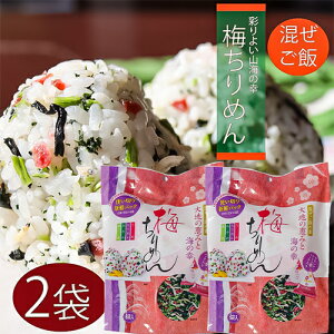 【送料無料】梅ちりめん 48g(8g×6袋)×2個セット 混ぜご飯の素 山海の幸 まぜご飯 おむすび お弁当 お茶漬け パスタ 玉子焼き ふりかけ まぜごはん まぜご飯の素 お粥 チャーハン 梅 ちりめ