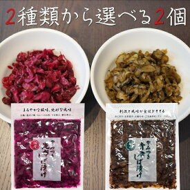 【送料無料】しば漬け2種類から選べる2個 やみつき昆布しば漬け150g やみつき青唐しば漬け150g 国産昆布・きゅうり・なす使用 柴漬け お漬物 ご飯のお供 混ぜご飯 釧路産昆布 チャーハン ピリ辛 季折