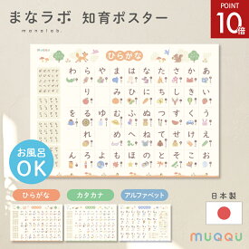 【10/14-17限定P10倍】 お風呂ポスター あいうえお表 知育ポスター ひらがな ポスター 風呂 あいうえお 保育園 あいうえおポスター カタカナ アルファベット 英単語 まなラボ おしゃれ お風呂 ポスター 日本製 知育 ポスター 防水 幼稚園 北欧 [MUQQU]