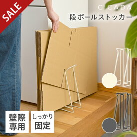 【SALE】 ダンボールストッカー 段ボール ストッカー スリム 段ボールストッカー ダンボール 段ボールラック ダンボール置き 段ボール入れ 収納 紙袋ストッカー 壁際専用 省スペース [アイボリー/ダークグレー] [CICADA]